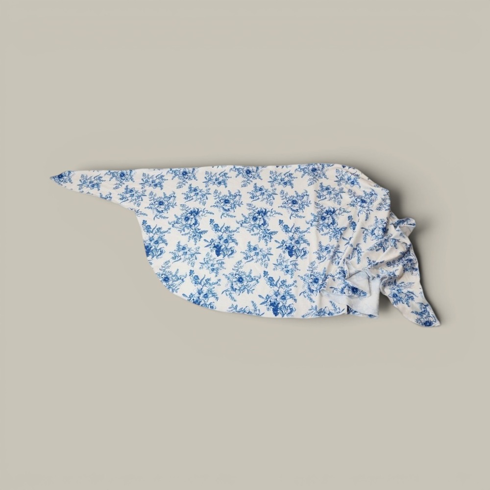 Blue & White Toile Triangular Scarf Regencycore Chic Coquette Cottagecore